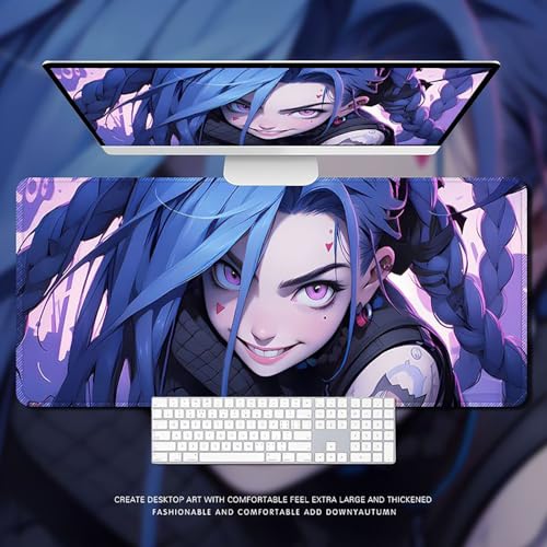 HDkxbf Game-Mauspad, Gaming-Laptoppad, Anime-Schreibtischunterlage, Anime-Mauspad, Gaming-Mauspad, PC-Tastatur, Wasserdicht Und rutschfest(JKS-37,800x300mm) von HDkxbf