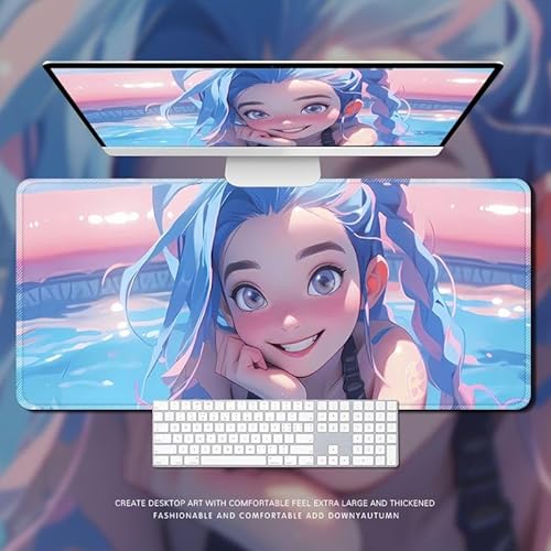 HDkxbf Game-Mauspad, Gaming-Laptoppad, Anime-Schreibtischunterlage, Anime-Mauspad, Gaming-Mauspad, PC-Tastatur, Wasserdicht Und rutschfest(JKS-43,900x400mm) von HDkxbf