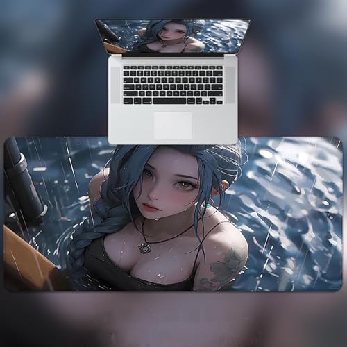 HDkxbf Game-Mauspad, Gaming-Laptoppad, Anime-Schreibtischunterlage, Anime-Mauspad, Gaming-Mauspad, PC-Tastatur, Wasserdicht Und rutschfest(JKS-46,900x400mm) von HDkxbf