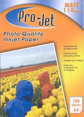 ProJet 110gsm Matt A4 Papier 100 blatt Brand ProJet ProJet Fotopapier A4 einseitig 100 Blatt von HDmirrorR