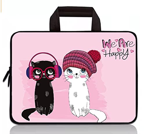 HEABPY Universelle Tablet-Schutzhülle für Kinder, 17,8-22,9 cm, Neopren, für Apple iPad Mini, Samsung Galaxy Tab, Google, HP, Acer, Asus, Schwarz Katze und Weiß von HEABPY