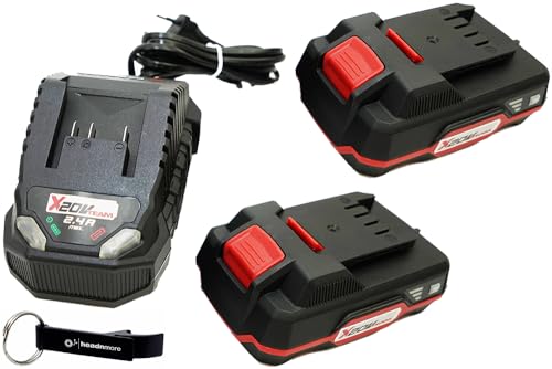 HEADNMORE® Bundle - Parkside® 20V Akkuset 2X 2Ah Akku 2 Ah PAP20 B1 + Ladegerät PLG20 C1 + HEADNMORE® Schlüsselanhänger von HEADNMORE