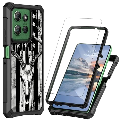 HEAKIERG Schutzhülle für Motorola Moto G Power 5G 2025, 17,3 cm (6,8 Zoll), mit 1 x Displayschutzfolie, zweilagig, Hybrid-Schutz, stoßfest, Fallschutz, langlebige Schutzhülle mit vier Ecken, Flagge von HEAKIERG
