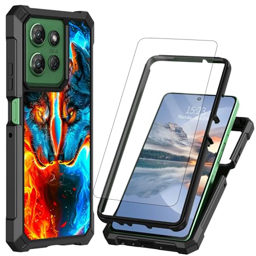 HEAKIERG Schutzhülle für Motorola Moto G Power 5G 2025, 17,3 cm (6,8 Zoll), mit 1 x Displayschutzfolie, zweilagig, Hybrid-Schutz, stoßfest, Fallschutz, langlebige Schutzhülle mit vier Ecken von HEAKIERG