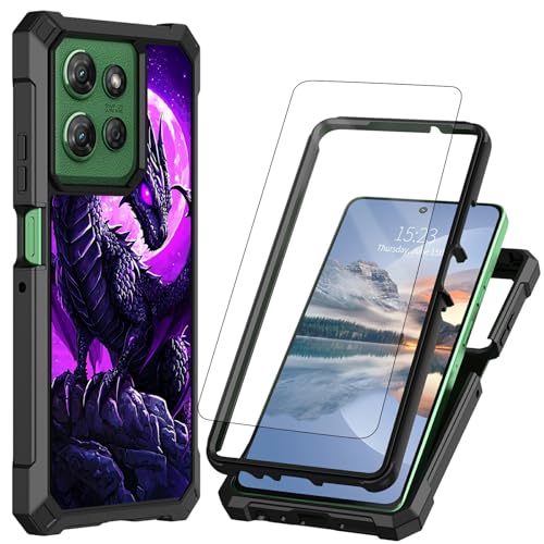 HEAKIERG Schutzhülle für Motorola Moto G Stylus 5G 2025, mit 1 x Displayschutzfolie, zweilagig, Hybrid, stoßfest, Fallschutz, strapazierfähige Schutzhülle mit vier Ecken, Lila Monddrache HEAKIERG Schutzhülle für Motorola Moto G Stylus 5G 2025, mit 1 x Displayschutzfolie, zweilagig, Hybrid, stoßfest, Fallschutz, strapazierfähige Schutzhülle mit vier Ecken, Lila Monddrache von HEAKIERG