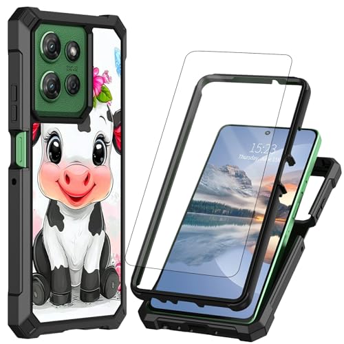 HEAKIERG Schutzhülle für Motorola Moto G Stylus 5G 2025, mit 1 x Displayschutzfolie, zweilagig, Hybrid-Schutz, stoßfest, Fallschutz, langlebige Schutzhülle mit vier Ecken, Blume, Kuh HEAKIERG Schutzhülle für Motorola Moto G Stylus 5G 2025, mit 1 x Displayschutzfolie, zweilagig, Hybrid-Schutz, stoßfest, Fallschutz, langlebige Schutzhülle mit vier Ecken, Blume, Kuh von HEAKIERG