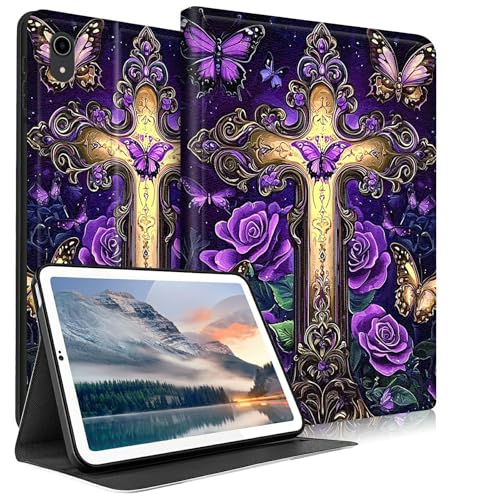 HEAKIERG Schutzhülle für iPad 10. Generation 10,9 Zoll 2022, PU-Leder, Standschale, mehrere Betrachtungswinkel, Schutzhülle für iPad 10. Generation 2022, violettes Kreuz HEAKIERG Schutzhülle für iPad 10. Generation 10,9 Zoll 2022, PU-Leder, Standschale, mehrere Betrachtungswinkel, Schutzhülle für iPad 10. Generation 2022, violettes Kreuz von HEAKIERG
