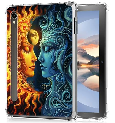 HEAKIERG Transparente Schutzhülle für Samsung Galaxy Tab S10 Ultra 2024 / Samsung Galaxy Tab S9 Ultra 2023 14,6 Zoll (37,1 cm), transparente TPU-Silikon-Schutzhülle, stoßfest, Mondsonne von HEAKIERG