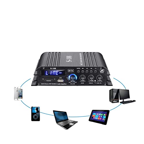 1000W Leistungsverstärker S188 Audio-Karaoke-Heimkino-Verstärker 2.1-Kanal-Bluetooth-Klasse D-Verstärker USB SD. for Home Car.,Einfache Balance-Kontrolle von HEALBYBLE