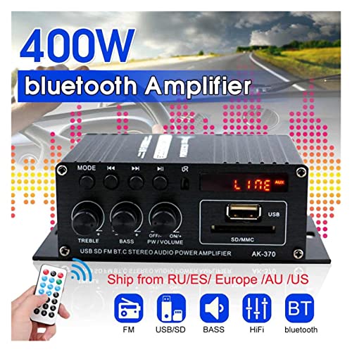40. 0w 2 * 200W Stereo HiFi Auto Home Subwoofer Auto Sound Audioverstärker Amp Sound Lautsprecher Digital EDR. Audio LED Gestaltungsverstärker. ,Einfache Balance-Kontrolle(AK370 With Bluetooth) von HEALBYBLE