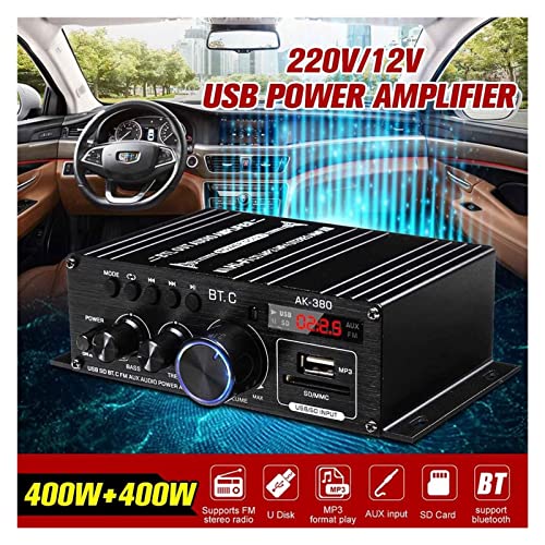 40. 0w 2 * 200W Stereo HiFi Auto Home Subwoofer Auto Sound Audioverstärker Amp Sound Lautsprecher Digital EDR. Audio LED Gestaltungsverstärker. ,Einfache Balance-Kontrolle(AK380 With Bluetooth) von HEALBYBLE
