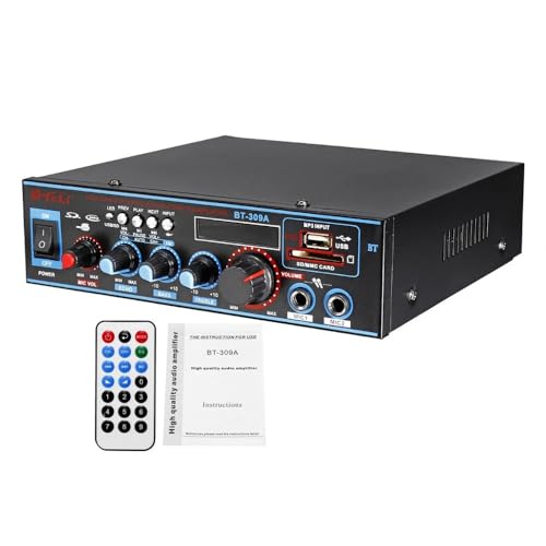 80. 0w 600w. Auto Amplificador. HiFi 2 ch. Audio-Leistungsverstärker Home Theater Verstärker Audiounterstützung FM USB SD/Fernbedienung,Einfache Balance-Kontrolle(800W) von HEALBYBLE