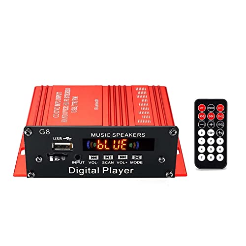 80. 0w HiFi. Bluetooth-Leistungsverstärkerauto/Heimkino Digital Power Audio Amplificador for Lautsprecher Höhenbasskontrolle FM USB SD.,Einfache Balance-Kontrolle(G8 200W 12Vonly) von HEALBYBLE