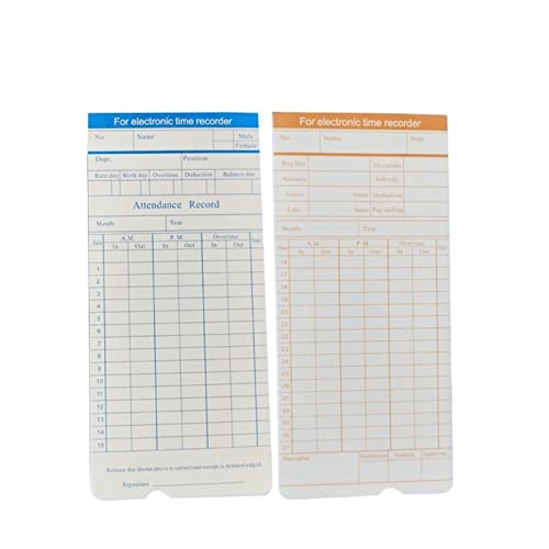 Anwesenheitskartenstochpapier Anwesenheit Maschine Stanzpapier Spezialpapier verdickte 100 Blätter Eine Packung Boxpapier,Ultraschnelle Identifizierung von HEALBYBLE