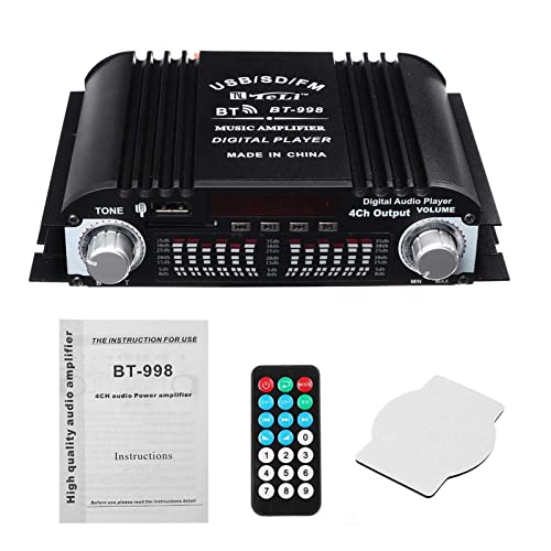BT-998. HiFi Audio Home Digitalverstärker Auto Audio Bass Power Bluetooth Verstärker FM USB SD. Radio for Subwoofer-Lautsprecher DC12V.,Einfache Balance-Kontrolle(BT-998 no Adapter) von HEALBYBLE