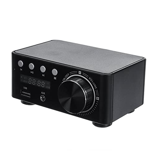 HEALBYBLE 100W Audio HiFi Bluetooth 5.0 Power Class D Verstärker TPA3116 Digital AMP Home Audio Car Marine USB AUX in. Mini-Audio,Einfache Balance-Kontrolle(Black AMP,220-V) von HEALBYBLE