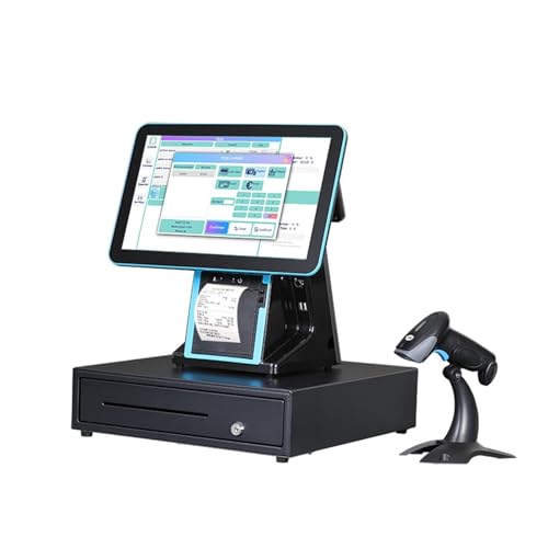 HEALBYBLE 1902A Schwarzer Touchscreen-Kassensystem-Kassenautomat mit eingebautem 80-Zoll-Drucker,Lange Lebensdauer von HEALBYBLE