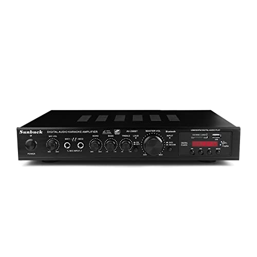 HEALBYBLE 5ch. Bluetooth-Verstärker-Stereo EIN V Power Surround Bass Auto Audio Subwoofer-Lautsprecher LED Digitalverstärker for Karaoke-Kino,Einfache Balance-Kontrolle(110-V) von HEALBYBLE