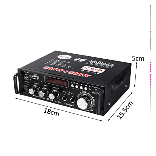 HEALBYBLE 80. 0w HiFi. Bluetooth-Leistungsverstärkerauto/Heimkino Digital Power Audio Amplificador for Lautsprecher Höhenbasskontrolle FM USB SD.,Einfache Balance-Kontrolle(298A 600W) von HEALBYBLE