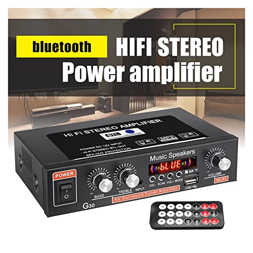 HEALBYBLE 800W HiFi Stereo Audio Audio Audio-Verstärker Auto Audio Bluetooth 2-Kanal digitaler leistungsstarker Automobilverstärker for Subwoofer-Audioprozessor,Einfache Balance-Kontrolle(G30 600W) von HEALBYBLE