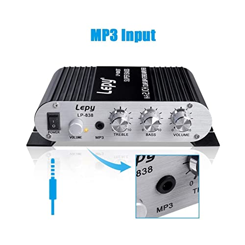 HEALBYBLE 83. 8BT 2.1CH. 2x300w Digital Car Power Verstärker Bluetooth Hi-Fi Stereo Bass Verstärker Audiounterstützung Subwoofer Auto Startseite BASS Audio,Einfache Balance-Kontrolle(Adapter) von HEALBYBLE