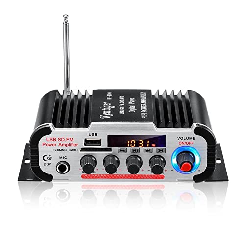 HEALBYBLE HY60 600W 2.0CH HiFi Audio-Verstärker LCD Anzeigeklasse D Power Amplificador Radio Car Home Super Lauter Lautsprecher FM USB SD.,Einfache Balance-Kontrolle(Noir) von HEALBYBLE