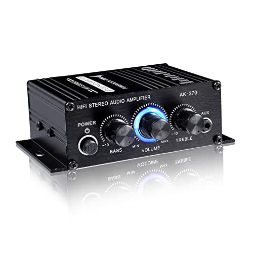HEALBYBLE HiFi 12V Autoverstärker Home Stereo Subwoofer Verstärker Soundlautsprecher LED Display digitaler Audioprozessor Auto-Musik-Player,Einfache Balance-Kontrolle(Amplifier) von HEALBYBLE