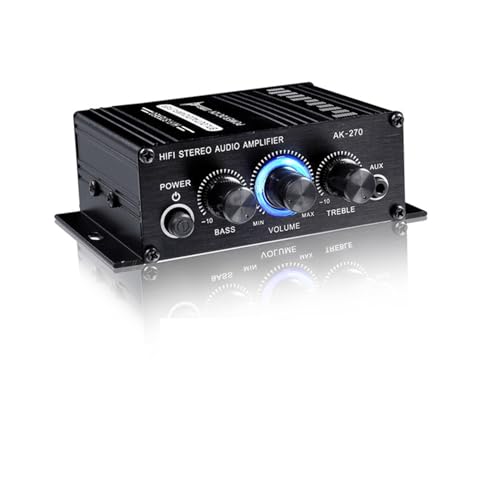 HEALBYBLE HiFi 12V Autoverstärker Home Stereo Subwoofer Verstärker Soundlautsprecher LED Display digitaler Audioprozessor Auto-Musik-Player,Einfache Balance-Kontrolle(Amplifier Adapter) von HEALBYBLE