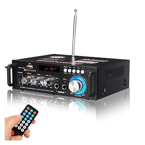 HEALBYBLE HiFi Bluetooth-Verstärker Home Auto Sound Audioprozessor Heimkino-Verstärker-Musik-Player mit Fernbedienung,Einfache Balance-Kontrolle(110-V) von HEALBYBLE