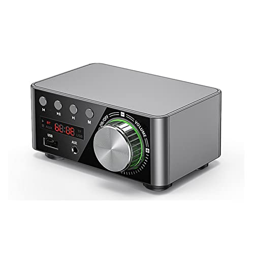 HEALBYBLE Mini Audio HiFi Bluetooth 5.0 Power Class D Verstärker TPA3116 Digital Amp 50W * 2 Home Audio Car Marine,Einfache Balance-Kontrolle(Silver) von HEALBYBLE