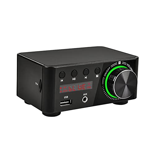 HEALBYBLE Mini Digital HiFi Bluetooth 5.0 Power Class D Verstärker Audio Amp 50W * 2 Heimkino Auto Marine USB TF- Karte,Einfache Balance-Kontrolle(Noir) von HEALBYBLE