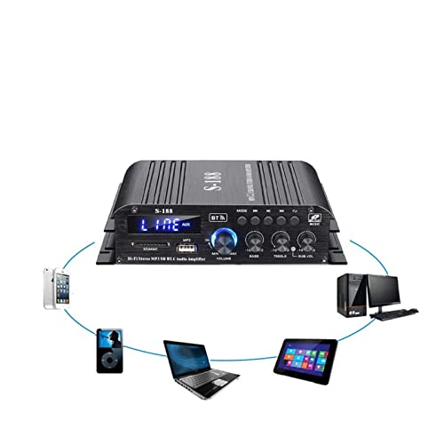 HEALBYBLE S188 1000W 2.1. Kanal HiFi Leistungsverstärker Stereo 12V Home Car Audio Digital Sound Verstärker BASS Musikspieler USB/SD.,Einfache Balance-Kontrolle von HEALBYBLE
