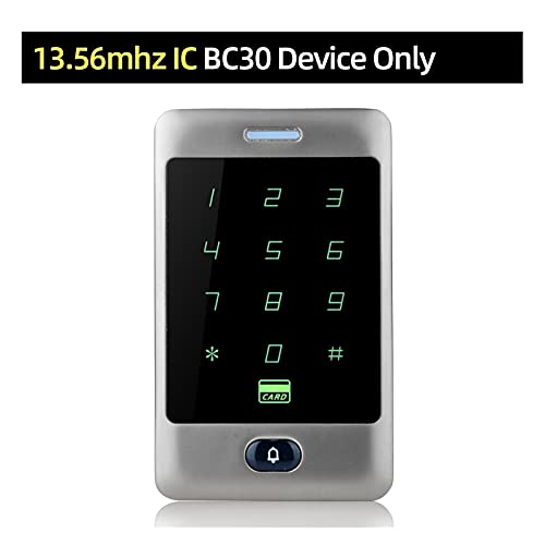 HEALBYBLE Zugangskontrolle wasserdichte Standalone Touch-Tastatur Türverriegelung Zugangskontrollsystem Metallgehäuse Muschel Regenschutz,Ultraschnelle Identifizierung(13.56mhz BC30 ONLY) von HEALBYBLE
