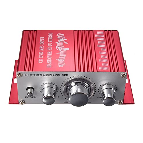 HY2001. Mini-Autoverstärker Motorrad Home Boat Auto Stereo Audio-Verstärker 2-Kanal digitaler Hi-Fi-Verstärker-Unterstützung CD-DVD MP3. Eingang,Einfache Balance-Kontrolle(Rood) von HEALBYBLE