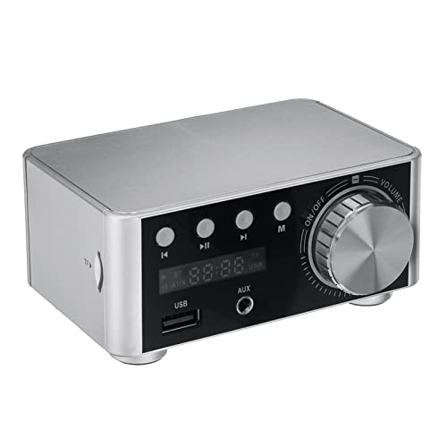Mini Audio HiFi Bluetooth 5.0 Power Class D Verstärker TPA3116 Digital Amp 50W * 2 Home Audio Car Marine USB/AUX in,Einfache Balance-Kontrolle(Silver) von HEALBYBLE