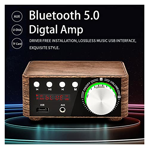 Mini Digital HiFi Bluetooth 5.0 Power Class D Verstärker Audio Amp 50W * 2 Heimkino Auto Marine USB TF- Karte,Einfache Balance-Kontrolle(Not Amp) von HEALBYBLE