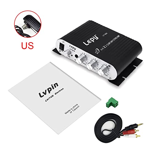 Mit 1. 2v3a. Power + Audiokabel MINI Digitaler Hi-Fi-Auto-Leistungsverstärker 2. 1CH. Digital Subwoofer Stereo-Audioplayer,Einfache Balance-Kontrolle(B) von HEALBYBLE