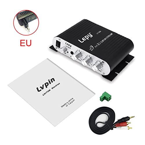 Mit 1. 2v3a. Power + Audiokabel MINI Digitaler Hi-Fi-Auto-Leistungsverstärker 2. 1CH. Digital Subwoofer Stereo-Audioplayer,Einfache Balance-Kontrolle(Base) von HEALBYBLE