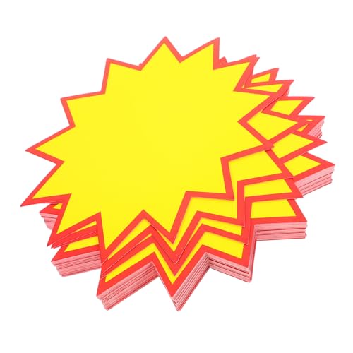 HEALEEP 100 Stück Preisschild für explosive Aufkleber Preisschilder Werbeaufkleber Werbeetiketten Einzelhandel Anzeige leer klein Tags für Spendenaktionen Preisschild aus Papier Yellow von HEALEEP