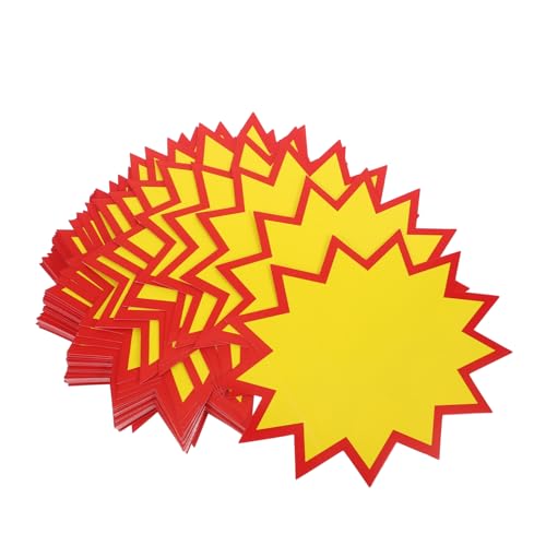 HEALEEP 100 Stück Preisschild für explosive Aufkleber geformt klebrig Verkaufsschilder Einzelhandel leer Preisschilder Verkaufsschilder im Einzelhandel Tags für Geschäfte Papier Yellow von HEALEEP