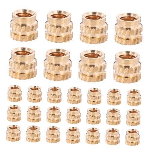 HEALEEP 100-Teiliges Set Innengewinde gerändelt Einbettungsmutter erhitzen Einbettungsmuttern aus Messing mit Innengewinde Gewindeeinsätze für Holz Kupfer Golden HEALEEP 100-Teiliges Set Innengewinde gerändelt Einbettungsmutter erhitzen Einbettungsmuttern aus Messing mit Innengewinde Gewindeeinsätze für Holz Kupfer Golden von HEALEEP