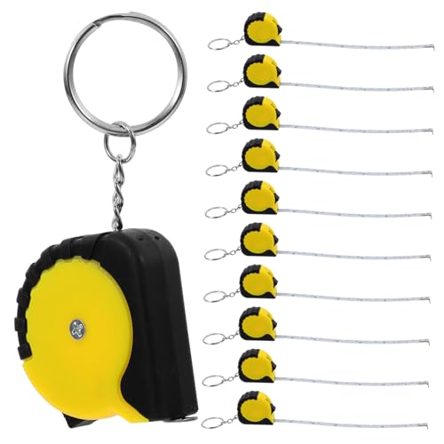 HEALEEP 12 Stück Stahlband Mini-Maßband winzig Herrscher kleines Maßband einziehbar für mini maßband Schlüsselanhänger Maßband Flexibles Maßband Mini -Messband Maßband klein Abs von HEALEEP