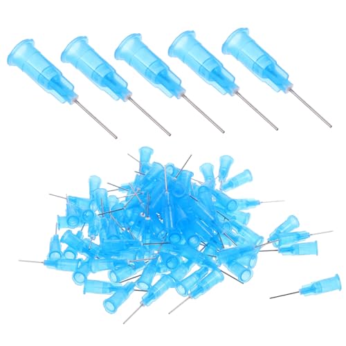 HEALLILY 100St Dosiernadel Kleberapplikator Heißklebestifte Nadeln für plastikenten plasure gluey wiederverwendbare tragbare Rostfreier Stahl Blue von HEALLILY