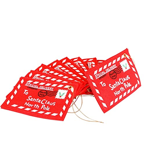 10pcs Christmas Letter Envelope to Santa Claus Xmas Candy Bag Money Card Holders Holiday Tree Ornament (Red) von HEALLILY