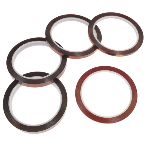 HEALLILY 5 Rollen hitzebeständiges Klebeband Spender Maskierung Transferband für Vinyl Sublimationsband Wärmeband elektrisches Heizband Hochtemperaturklebeband Thermoband Silikon Coffee von HEALLILY