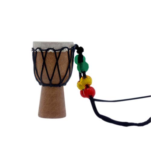 HEALLILY Afrikanische Trommel Halskette Holz Mini Djembe Percussion Anhänger Hand Trommel Bongo Instrument Geburtstag Geschenk Schwarze Linie von HEALLILY