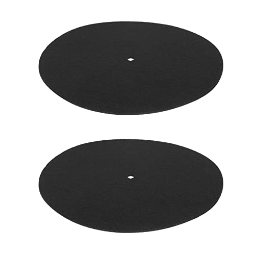 HEALLILY Drehtisch- Platter- Plattenspieler- Matte: 2PCS- Plattenspieler Filzmatte für Stereo- Phonograph 3Mm Anti- Statischer Vinyl- Player Slipmat 20Cm von HEALLILY
