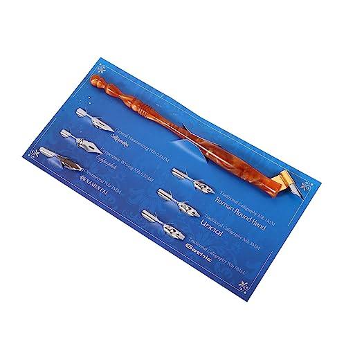 HEALSOPTHY 1 Satz Dip-stift Schreiben Dip-pen-zubehör Englisches Kalligraphie-kit Kalligraphie-stift-kit Brown Hölzern von HEALSOPTHY