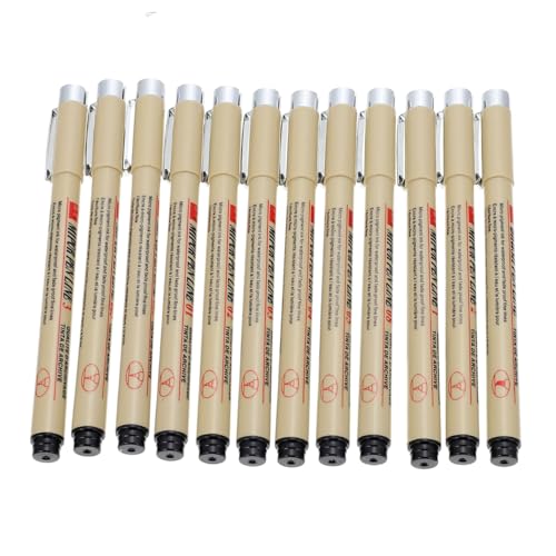 HEALSOPTHY 12 Stück Wasserdichter Hakenstift Multifunktionale Zeichenstifte Tragbare Zeichenstifte Professionelle Kunststifte Multifunktionsmalstifte Malen Zubehör Accessoire Zeichnen Plastik von HEALSOPTHY