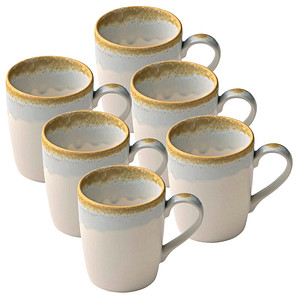 6 HEART & SOUL Kaffeebecher Perfect Match Breeze blau 0,25 l von HEART & SOUL